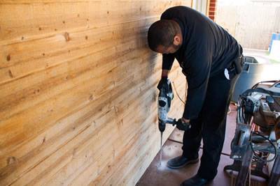 technician treating for termites